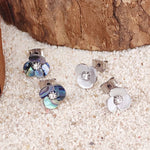 Load image into Gallery viewer, SO SEOUL Claire Mother of Pearl or Abalone Shell Three Flower Petal Stud Earrings