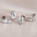 Load image into Gallery viewer, SO SEOUL Ioni Triple Leaf Swarovski®Crystal Pierced Stud Earrings