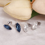 Load image into Gallery viewer, SO SEOUL Caria Butterfly Moonlight/Montana Swarovski® Crystal Pierced Stud Earrings