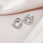 Load image into Gallery viewer, SO SEOUL Halo Open Circle Aurore Boreale Austrian Crystal Pierced Stud Earrings