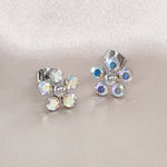 Load image into Gallery viewer, SO SEOUL Kaleidoscope Floral Aurore Boreale Austrian Crystal Pierced Stud Earrings
