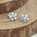 Load image into Gallery viewer, SO SEOUL Kaleidoscope Floral Aurore Boreale Austrian Crystal Pierced Stud Earrings