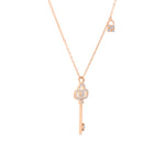 Load image into Gallery viewer, SO SEOUL Infinite Love Key and Lock Diamond Simulant Cubic Zirconia Fixed Necklace
