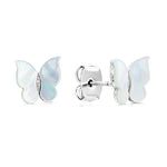 Load image into Gallery viewer, SO SEOUL Claire Flying Butterfly Mother of Pearl or Abalone Shell with Austrian Crystals Stud Earrings and Pendant Necklace Set