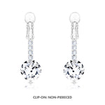 Load image into Gallery viewer, SO SEOUL Lic Crown Solitaire White or Purple Simulated Diamond Cubic Zirconia Hoop or Clip-On Earrings