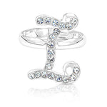 Load image into Gallery viewer, SO SEOUL Your Initial Alphabet Letter White Austrian Crystal Open Adjustable Ring