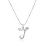 Load image into Gallery viewer, SO SEOUL Personalized Initial Alphabet Letter White Austrian Crystal Pendant Chain Necklace
