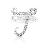 Load image into Gallery viewer, SO SEOUL Your Initial Alphabet Letter White Austrian Crystal Open Adjustable Ring