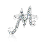 Load image into Gallery viewer, SO SEOUL Your Initial Alphabet Letter White Austrian Crystal Open Adjustable Ring