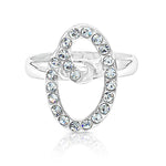 Load image into Gallery viewer, SO SEOUL Your Initial Alphabet Letter White Austrian Crystal Open Adjustable Ring