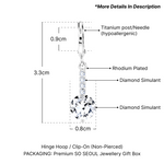 Load image into Gallery viewer, SO SEOUL Lic Crown Solitaire White or Purple Simulated Diamond Cubic Zirconia Hoop or Clip-On Earrings