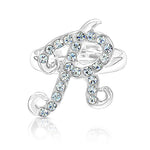 Load image into Gallery viewer, SO SEOUL Your Initial Alphabet Letter White Austrian Crystal Open Adjustable Ring