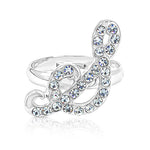 Load image into Gallery viewer, SO SEOUL Your Initial Alphabet Letter White Austrian Crystal Open Adjustable Ring