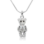 Load image into Gallery viewer, SO SEOUL Pretty Little Teddy Bear 3D Movable Aurore Boreale Crystal Pendant Necklace-Gift for Girls