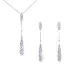 Load image into Gallery viewer, SO SEOUL Elegant White or Black Swarovski® Crystal Drop Earrings and Pendant Necklace Set