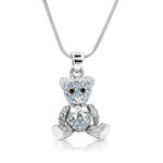 Load image into Gallery viewer, SO SEOUL Pretty Little Teddy Bear 3D Movable Aurore Boreale Crystal Pendant Necklace-Gift for Girls