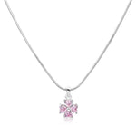 Load image into Gallery viewer, SO SEOUL 'Alette' Signature Dual-Toned Cubic Zirconia Jewelry Set with Snowflake Pendant Necklace and Clover Stud Earrings