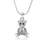 Load image into Gallery viewer, SO SEOUL Pretty Little Teddy Bear 3D Movable Aurore Boreale Crystal Pendant Necklace-Gift for Girls