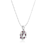 Load image into Gallery viewer, SO SEOUL Aqua Blue or Glimmering Purple Wreath Austrian Crystal Stud Earrings and Pendant Necklace Set