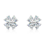 Load image into Gallery viewer, SO SEOUL Alette Clover Diamond Simulant Zirconia Pierced Stud Earrings