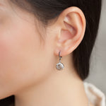 Load image into Gallery viewer, SO SEOUL Camellia-Inspired Rose, White or Ruby-Red Floral Diamond Simulant Zirconia Hoop Earrings and Necklace Set