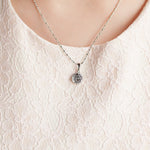 Load image into Gallery viewer, SO SEOUL Camellia-Inspired Rose, White or Ruby-Red Floral Diamond Simulant Zirconia Pendant Necklace