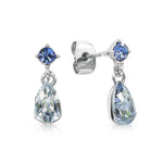 Load image into Gallery viewer, SO SEOUL Caria Butterfly Moonlight or Blue Shade Swarovski® Crystal Pendant Necklace and Stud Earrings Jewelry Set