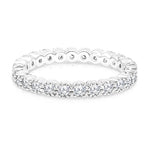 Load image into Gallery viewer, SO SEOUL Genevieve Elegant Silver Eternity Ring - Single Row Cubic Zirconia Diamond Simulant Band