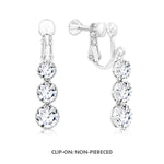 Load image into Gallery viewer, SO SEOUL Athena Triple Solitaire Diamond Simulant Zirconia Hoop Earrings