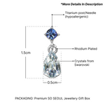 Load image into Gallery viewer, SO SEOUL Caria Butterfly Moonlight or Blue Shade Swarovski® Crystal Pendant Necklace and Stud Earrings Jewelry Set