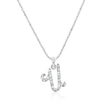 Load image into Gallery viewer, SO SEOUL Personalized Initial Alphabet Letter White Austrian Crystal Pendant Chain Necklace