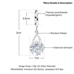 Load image into Gallery viewer, SO SEOUL Callista Diamond-Simulant Teardrop Pendant Necklace and Hoop Earrings Set