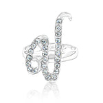 Load image into Gallery viewer, SO SEOUL Your Initial Alphabet Letter White Austrian Crystal Open Adjustable Ring
