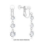 Load image into Gallery viewer, SO SEOUL Athena Three Solitaire Diamond Simulant Zirconia Hoop Earrings