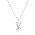 Load image into Gallery viewer, SO SEOUL Personalized Initial Alphabet Letter White Austrian Crystal Pendant Chain Necklace