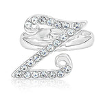 Load image into Gallery viewer, SO SEOUL Your Initial Alphabet Letter White Austrian Crystal Open Adjustable Ring
