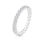 Load image into Gallery viewer, SO SEOUL Genevieve Elegant Silver Eternity Ring - Single Row Cubic Zirconia Diamond Simulant Band