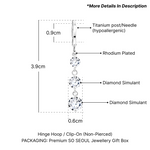 Load image into Gallery viewer, SO SEOUL Athena Three Solitaire Diamond Simulant Zirconia Hoop Earrings