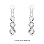 Load image into Gallery viewer, SO SEOUL Athena Triple Solitaire Diamond Simulant Zirconia Hoop Earrings