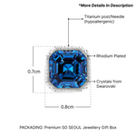 Load image into Gallery viewer, SO SEOUL Lic Crown Emerald Montana Crown Swarovski Crystal Stud Earrings