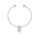 Load image into Gallery viewer, SO SEOUL Krissy Swarovski® Aurora Borealis Crystal Charm Cuff Bangle - Adjustable with Cube, Sphere, and Heart Dangles