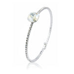 Load image into Gallery viewer, SO SEOUL Carina Cushion Moonlight/Light Sapphire Shimmer Swarovski® Crystal Spiral Open-End Bangle