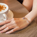 Load image into Gallery viewer, SO SEOUL Krissy Swarovski® Aurora Borealis Crystal Charm Cuff Bangle - Adjustable with Cube, Sphere, and Heart Dangles