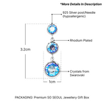 Load image into Gallery viewer, SO SEOUL Bella Triple-Tiered Light Sapphire or Light Siam Shimmer Swarovski® Crystal Dangle Earrings