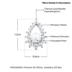 Load image into Gallery viewer, SO SEOUL Everleigh Pearl Halo Pendant with Diamond Simulant Cubic Zirconia Stud Earrings and Pendant Necklace Set