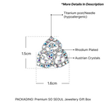 Load image into Gallery viewer, SO SEOUL Glimmer Triple Aurore Boreale Austrian Crystal Pierced Stud Earrings
