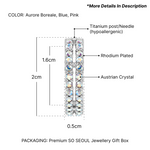 Load image into Gallery viewer, SO SEOUL Harley Huggie Double Row Mixed Colored Tone Austrian Crystal Hoop Earrings