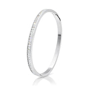 SO SEOUL Allista Classic Single Band One Row Square Diamond Simulant Cubic Zircon Side Hinged Bangle
