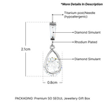 Load image into Gallery viewer, SO SEOUL Callista Teardrop Solitaire Diamond Simulant Zirconia with Baguette Accents Stud Earrings