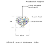 Load image into Gallery viewer, SO SEOUL Amora Love Puffed Heart Aurore Boreale Austrian Crystal Stud Earrings